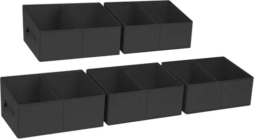 Vista 19 de DIMJ Contenedores de almacenamiento trapezoidales para ropa, 4 paquetes organizadores de armario y cestas de almacenamiento, cestas plegables