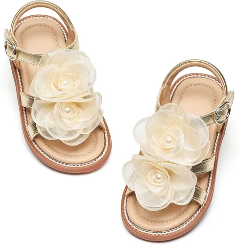 Vista 40 de Kiderence Sandalias de niña de las flores para niñas pequeñas, zapatos de Ck303 Oro