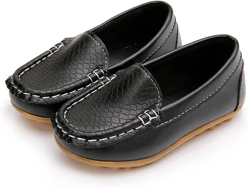 Vista 3 de Lonsoen - Mocasines de meter para niños y niñas, suaves y de vestir