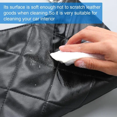 Vista 7 de Esponja de limpieza interior de 12 piezas para cuero, plástico, microfibra para el hogar, kit de limpieza de platos de doble cara, color blanco