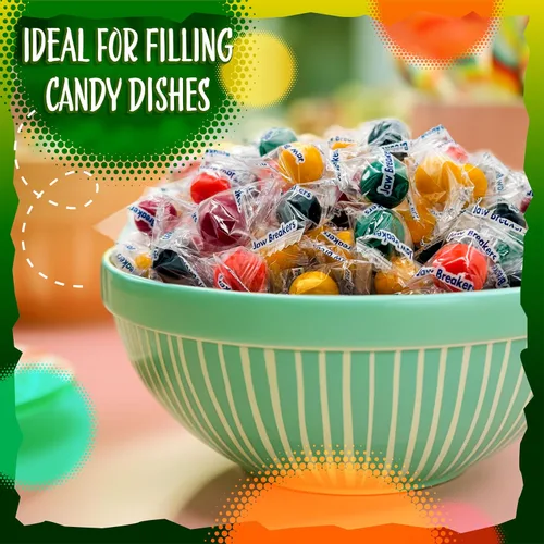 Vista 6 de Jaw Breakers Candy Bolsa de 2 libras Surtido con sabor a frutas Dulces duros envueltos individualmente Aproximadamente 160 piezas Cereza