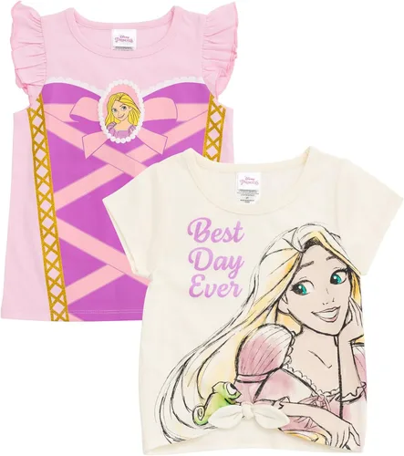 Vista 11 de Disney Classics - Paquete de 2 camisetas sin botones para niñas pequeñas y grandes (2T - 18-20)