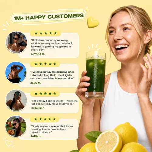 Vista 4 de Kiala Nutrition Super Greens, Polvo de vegetales orgánicos con espirulina y clorella para la digestión, salud intestinal, inmunidad, energía, sin