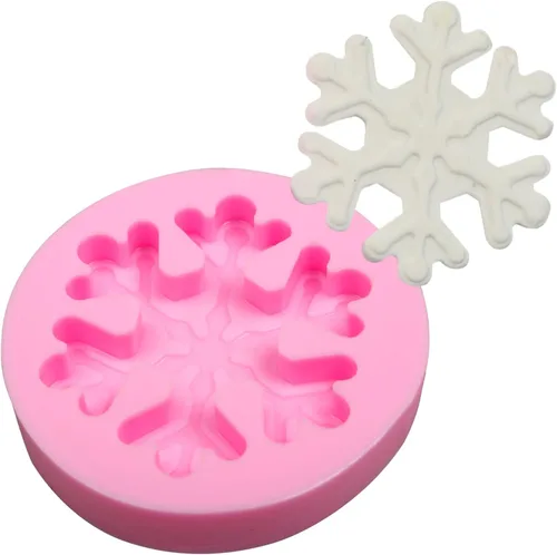 Vista 8 de Molde de silicona de fondant de hombre de jengibre navideño, 5 paquetes con copo de nieve, Papá Noel, moldes de chocolate para hornear galletas