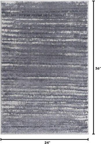 Vista 2 de Unique Loom Oasis Collection - Alfombra de área tranquila (2 x 3 pies, rectangular, gris/marfil)