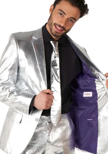 Vista 3 de Traje Shiny Silver de Hombre Opposuits Multicolor