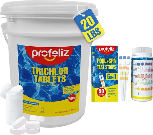 Vista 9 de PROFELIZ Chlorine Tablets 3 Inch for Swimming Pools,20 lbs