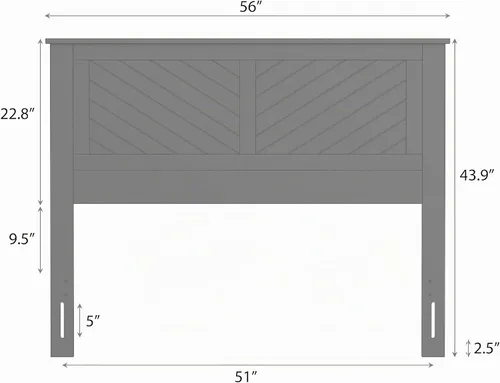 Vista 2 de ComfIQ Serene - Cabecera de madera de álamo tamaño completo en negro, panel de granja moderno con ranurado en chevron, estilo costero casual, fácil