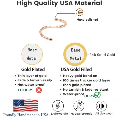 Vista 114 de Small Gold or Sterling Silver Huggie Hoop Earrings for Women Cartilage Nose Helix Tragus