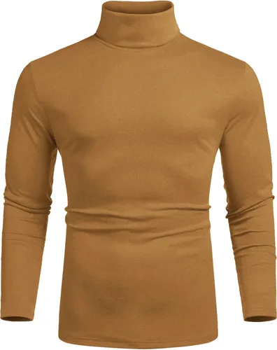 Vista 7 de COOFANDY Men's Slim Fit Basic Turtleneck Long Sleeve Lightweight Pullover Sweaters Casual Knitted Tops