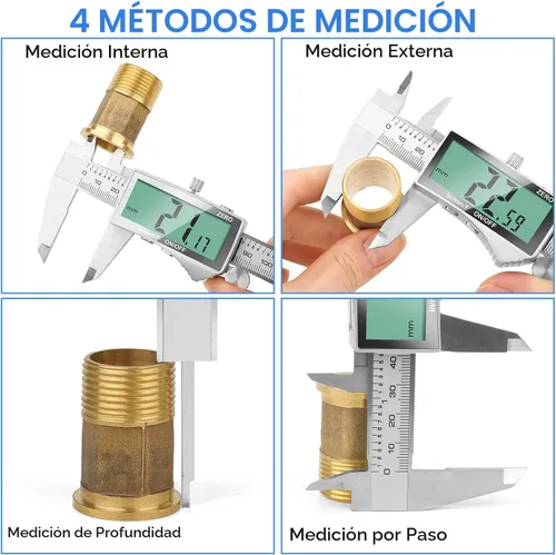 Vista 5 de Calibre Digital, Herramienta de Calibre de 6 Pulgadas con Pantalla LCD Extra Grande, Función de Apagado Automático, Cambio Fácil entre Pulgadas