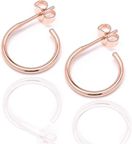 Vista 12 de Aretes de aro de plata de ley, plata de ley 925, 0.472 in, 16 ga, aretes de aro para mujer, aretes de aro de plata hipoalergénica, aretes de aro