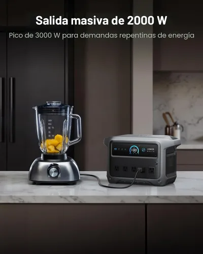Vista 3 de Anker SOLIX C1000 Gen 2 Estación de energía portátil, generador solar de 2,000 W (pico 3,000 W), carga completa en 49 minutos, batería LiFePO4