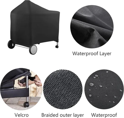 Vista 3 de Funda para parrilla Weber 7152 Performer Deluxe de 22 pulgadas, cubierta impermeable resistente a la decoloración para barbacoa