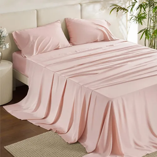 Vista 24 de Bedsure PureWoven 100% rayón derivado de bambú, sábanas de cama individual, 3 piezas