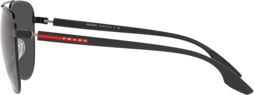 Vista 2 de Prada Linea Rossa - Gafas de sol redondas para hombre color negro mate gris oscuro talla única
