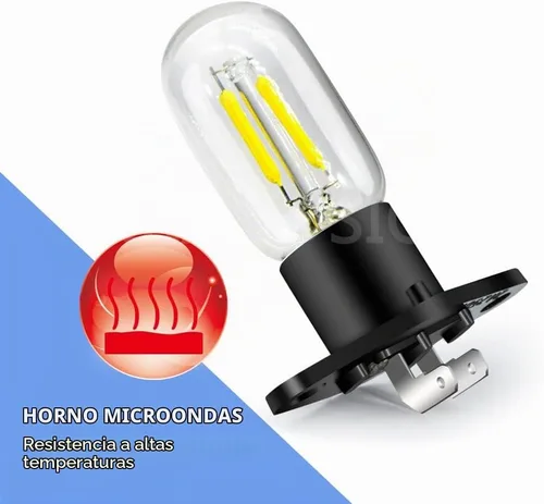 Vista 2 de Ruiandsion Bombilla para microondas Z187 base 110V 120V 25W lámpara LED para horno microondas universal en forma de pera, blanca no regulable