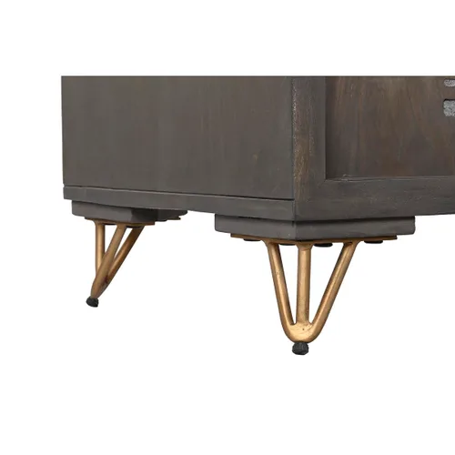Vista 5 de Mueble de TV DKD Home Decor Metal Marrón Madera de mango 160 x 40 x 50 cm