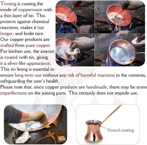 Vista 12 de Cafetera turca Hakan Hervidor de agua para estufa, cafetera, calentador de mantequilla, chocolate y leche Calentamiento uniforme y rápido