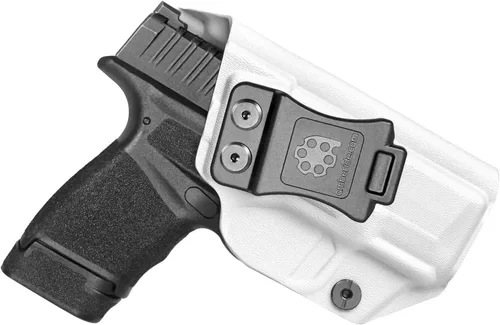 Vista 12 de Funda Kydex IWB fabricada en Estados Unidos para Springfield Hellcat Diseño a prueba de sudor con un protector de sudor completo, inclinación