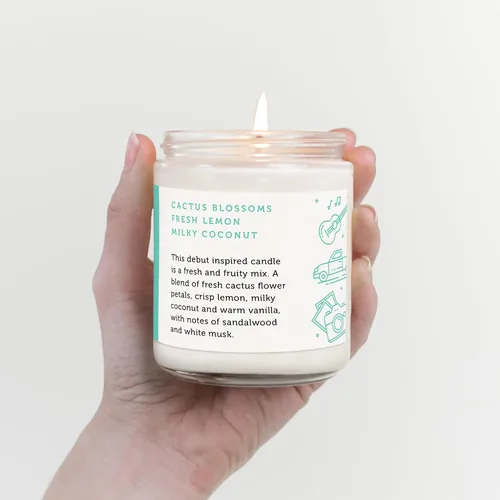 Vista 3 de Taylor Inspired Gift – Vela perfumada debut – Vela de cera de soja natural, regalos únicos para mujeres, cumpleaños, temática musical