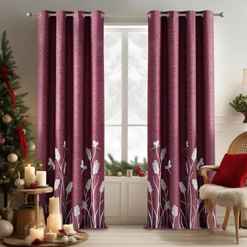 Vista 29 de Melodieux Cortinas texturizadas de lino con bordado de trigo para sala de estar, dormitorio, cortinas de ventana con patrón floral de granja