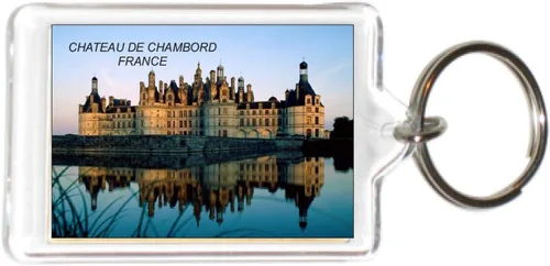 Vista 3 de Llaveros de acrílico francés con soporte para llaveros. Style: Chateau De Chambord #C2