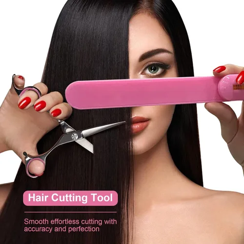 Vista 2 de Kit de corte de cabello para cortar cabello en casa, tijeras de cabello, recortadora de puntas abiertas, clips de flequillo, herramientas