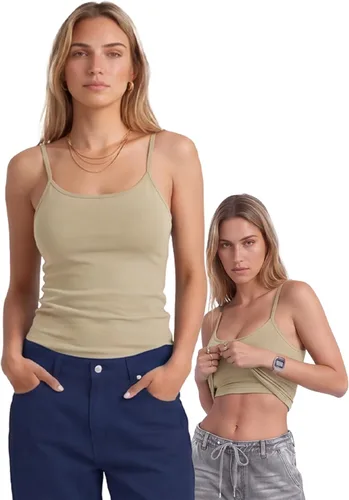 Vista 42 de Emmalise Camiseta de mujer con brasier integrado, soporte de tela sin varillas, camisola corta