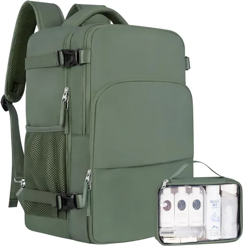 Vista 10 de Mochila de Viaje Sinaliy, Verde militar, Grande, Viajes