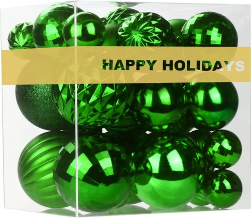 Vista 111 de Esferas pequeñas de Navidad de bronce y dorado de 1.6 pulgadas, adornos para decoración de árbol de Navidad, bolas colgantes inastillables