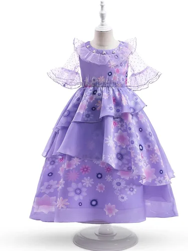 Vista 2 de keaiyouhuo Disfraz de Mirabel 3T-12T para cosplay disfraz de Isabela Luisa Dolores tía Pepa vestido Madrigal para la familia Halloween