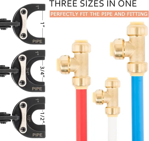 Vista 2 de Herramienta de extracción Push to Connect Pinzas de desconexión para 1/2", 3/4", 1" Herramienta de eliminación de Pex de ajuste a presión Versión