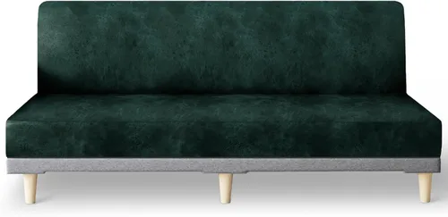 Vista 34 de molasofa - Funda elástica para futón de aspecto de cuero, cubierta para sofá sin brazos, protector de muebles con parte inferior elástica, funda