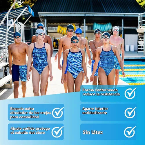 Vista 3 de Sporti Gorro de natación de silicona con protección auditiva sólida