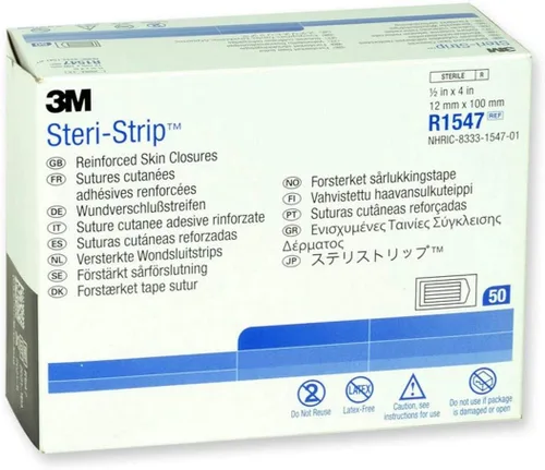 Vista 3 de 3M Steri-Strip - Cierres elásticos para la piel, 1/2" x 4", sobre de 6 tiras - Caja de 50