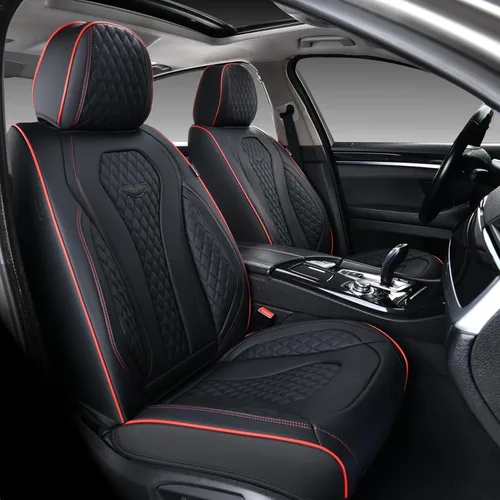 Vista 11 de Coverado Fundas de asiento de automóvil, fundas de asiento delantero, funda de asiento de coche beige, fundas impermeables para asiento