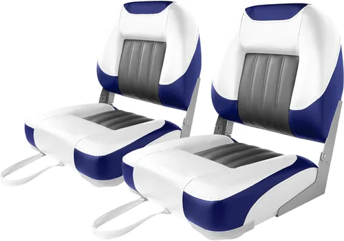 Vista 14 de XGEAR Asiento de barco de lujo con respaldo bajo/alto, asiento plegable para barco de pesca