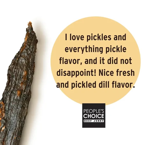 Vista 3 de People's Choice Beef Jerky - Prueba de cocina pequeña lote - Eneldo pepinillo - 1 libra, 16 oz - 1 bolsa