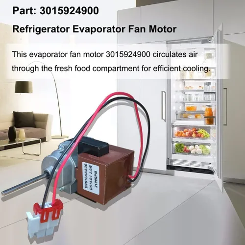 Vista 3 de 3015924900 Parte del motor del ventilador del evaporador del refrigerador # D4612AAA36 compatible con Kenmore se adapta a reemplazar 11173027711