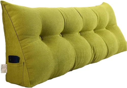 Vista 11 de Cojín de cama de lectura Queen – Almohada triangular de cuña para cabecero, soporte de posicionamiento trasero, relleno extra y funda extraíble