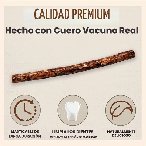 Vista 6 de Cadet Palitos masticables de piel de res de alta calidad para perros, 100