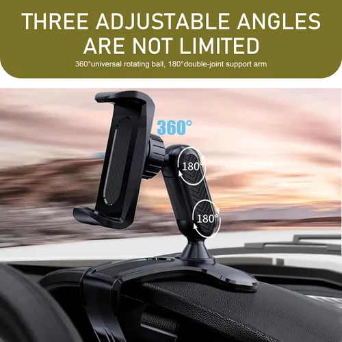Vista 3 de Soporte giratorio para teléfono de automóvil de 360°, abrazadera de resorte ajustable para teléfonos inteligentes de 4.7 a 6.5 pulgadas, soporte