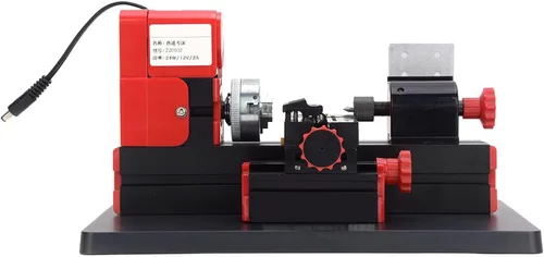 Vista 6 de ViaGasaFamido Kit de torno de metal 24W Mini máquina de torno motorizado 20000RPM DIY modelado herramienta de carpintería enchufe de EE. UU. Control