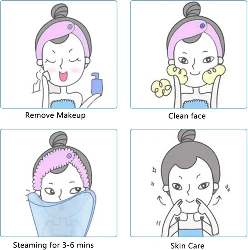 Vista 8 de Vaporizador facial para limpieza profunda facial, vaporizador facial para mujeres, 2 modos de vaporizador facial nano iónico para desobstruir