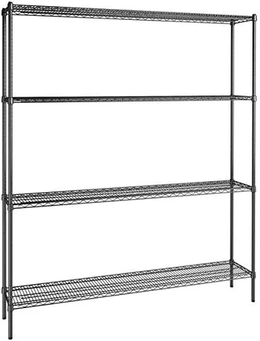 Vista 183 de Kit de 4 estantes de epoxi verde NSF de 21 x 72 pulgadas con postes de 86 pulgadas, estantería de almacenamiento resistente, kit de estantería