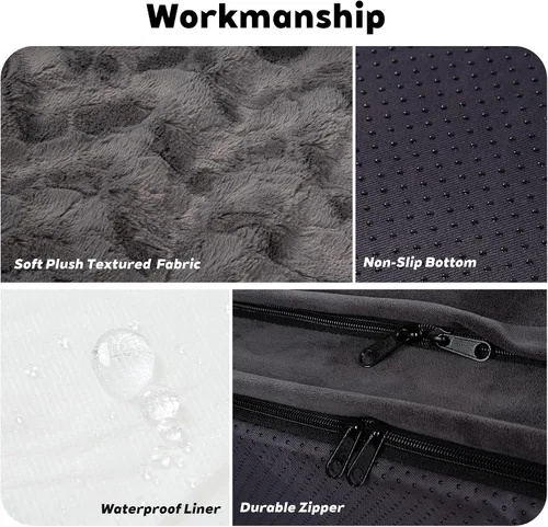 Vista 5 de Cama Sofá Ortopédica para Perros de Tamaño Grande con Soporte de Espuma de Huevo, Cojines Reforzados de Cuatro Lados, Tela Suave Resistente al