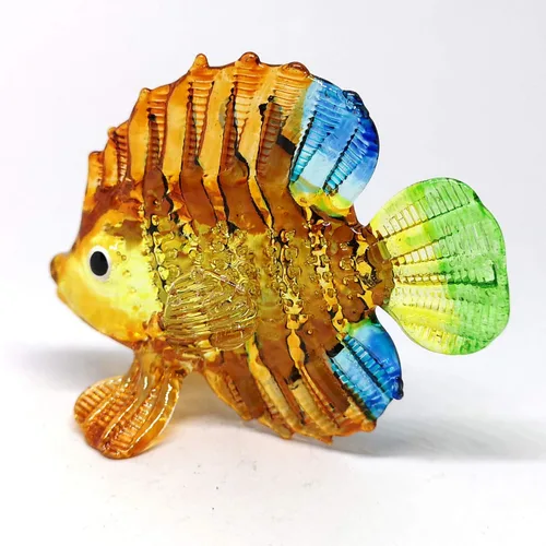 Vista 4 de Acuario Artesanía Miniatura de Vidrio Soplado a Mano Figura de Peces Coleccionables