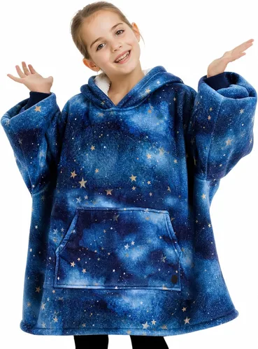 Vista 28 de THREE POODLE - Manta con capucha portátil para mujeres, sudadera con capucha de sherpa de gran tamaño para adultos hombres, mantas con capucha