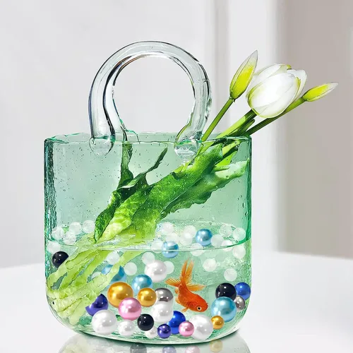 Vista 4 de 120 perlas flotantes sin agujero para centros de mesa de jarrones, cuentas de perlas plateadas para jarrones, velas flotantes para el hogar, bodas